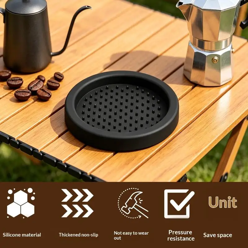 Round Silicone Coffee Tamper Mat, Anti-slip Espresso Portafilter Pad, Barista Counter Tamping Base For Coffee Grinding