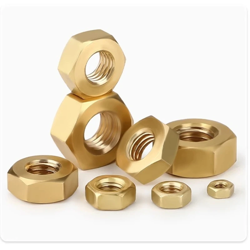 

High-quality pure copper nuts, all-copper hexagonal nuts, screw nuts, M1, M2, M3, M4, M5, M6, M8, M10, M12, Hardware Accessories
