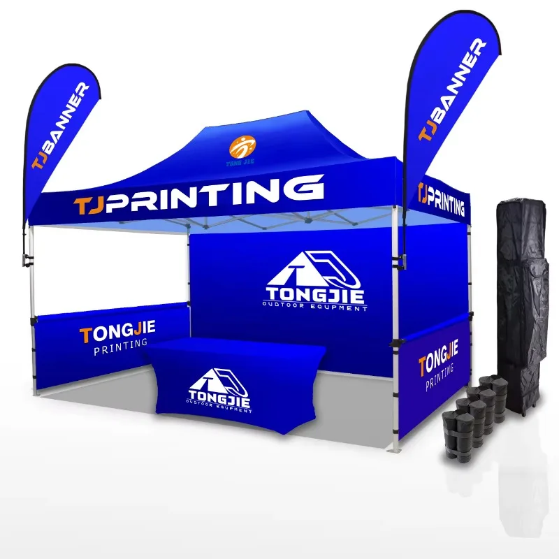 

Custom Printed 10x10' Portable Pop-up Trade Show Tent Waterproof and Indoor Applicable Advertising Tent for Business Events