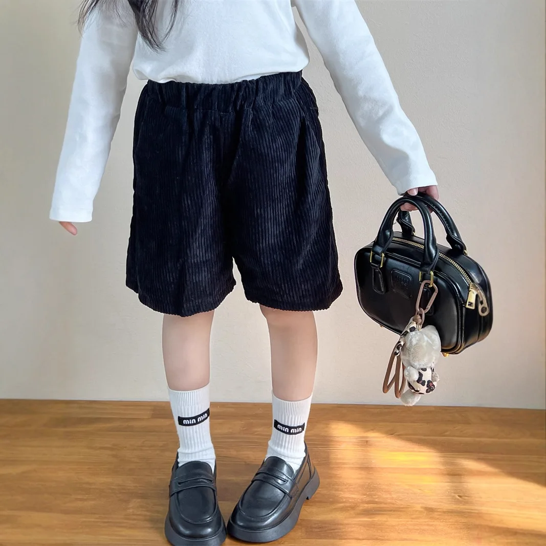 South Korea South Korea Children's Clothing Boys and Girls Gender-neutral Fashion Versatile Velvet Comfortable Velvet Shorts