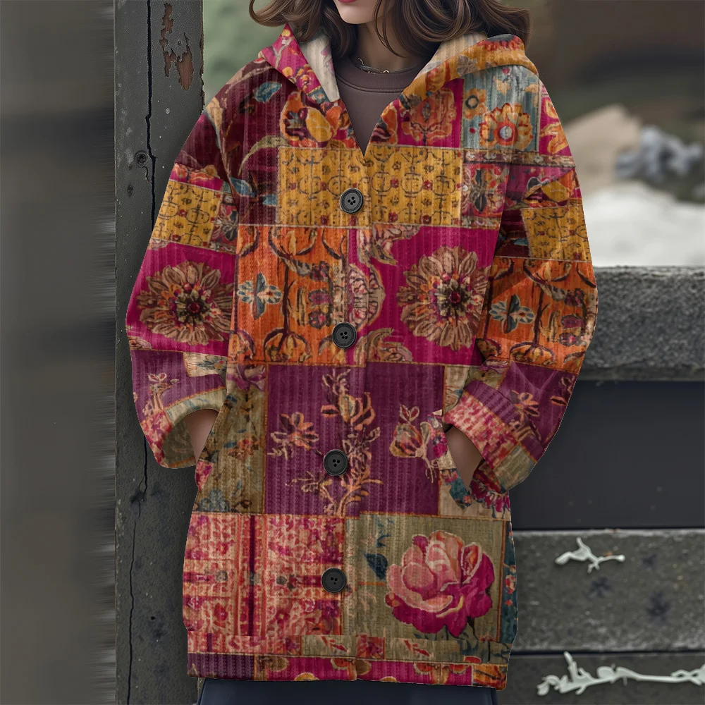 수채화 꽃 캐주얼 여성용 스웨터 꽃잎 패턴 여성용 스웨터 열대 식물과 꽃 후드 스웨터