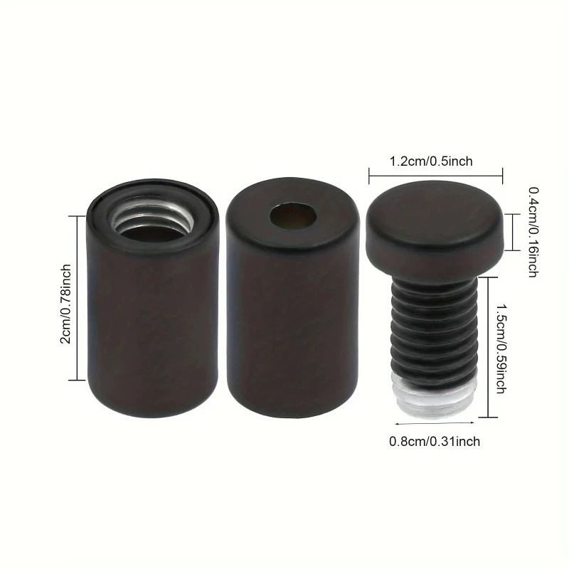 12pcs Black/Sliver Stainless Steel Wall Mount Screws for Glass Acrylic Photo Frames Smooth Round Head Advertising Nails Kit