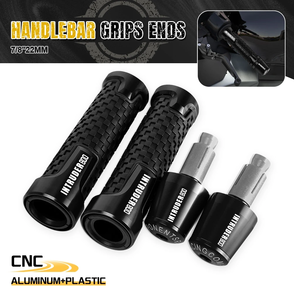 

Motorcycle Handlebar grips Handle Bar end Cap Anti Vibration Slider Plug FOR SUZUKI INTRUDER800 INTRUDER 800 1994-2002 2003 2004