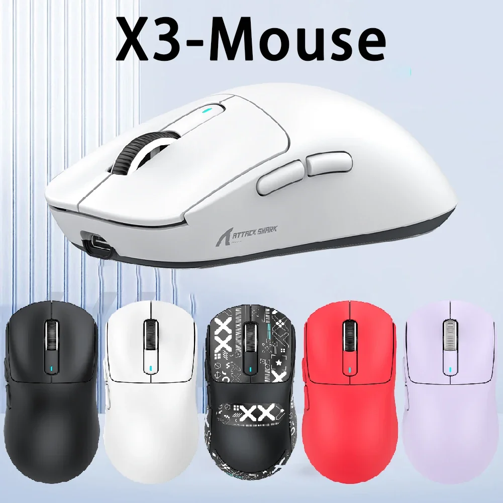 Attack Shark X3 Wireless Bluetooth Mouse 2.4GHz Tri-Mode Connection Optical Computer Mice Gaming Esports Mouse for Laptop PC