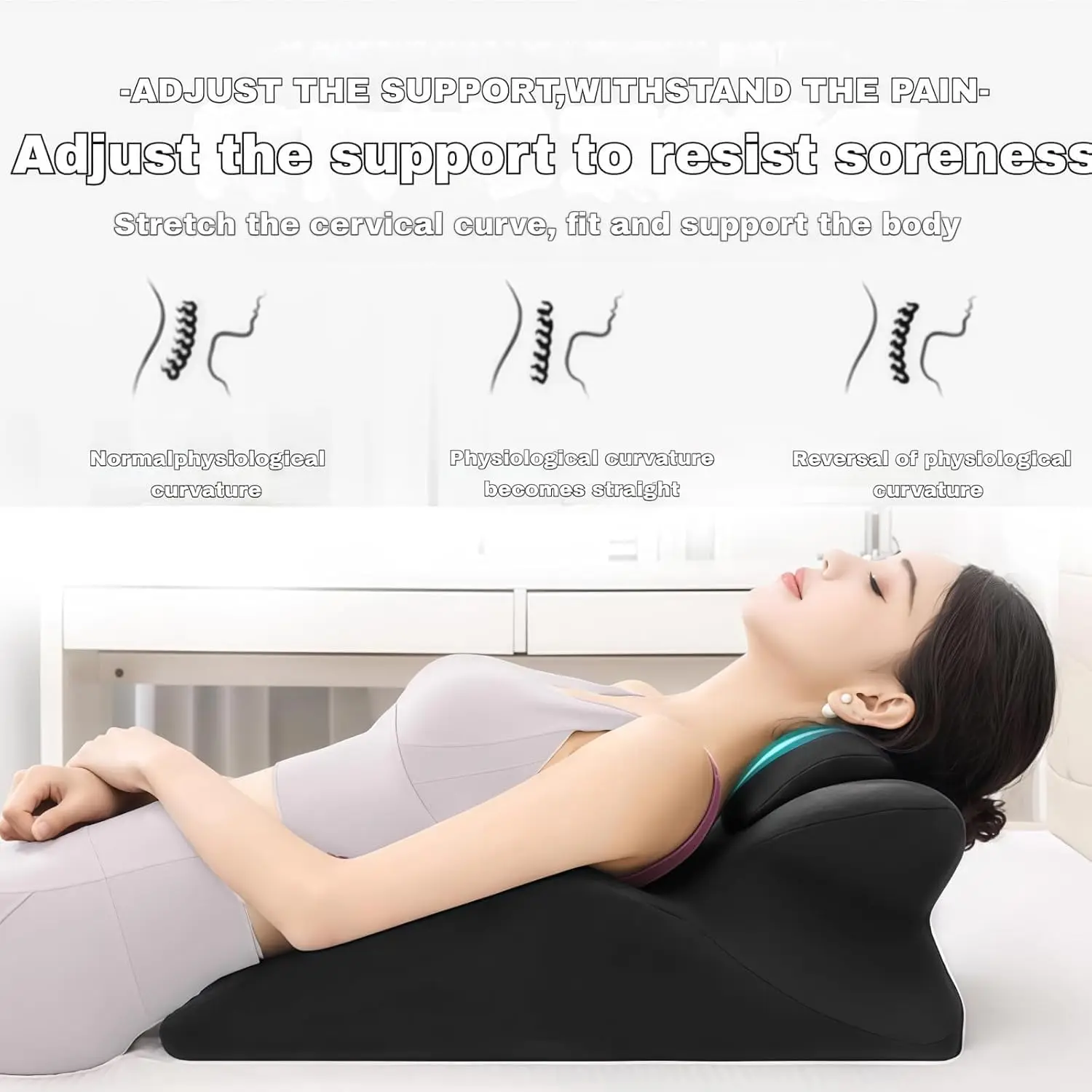 Bed Wedge Pillow for Headboard, Ergonomic Wedge Pillow for Sleep Apnea Memory Foam Reading Pillow for Back, Neck & Head