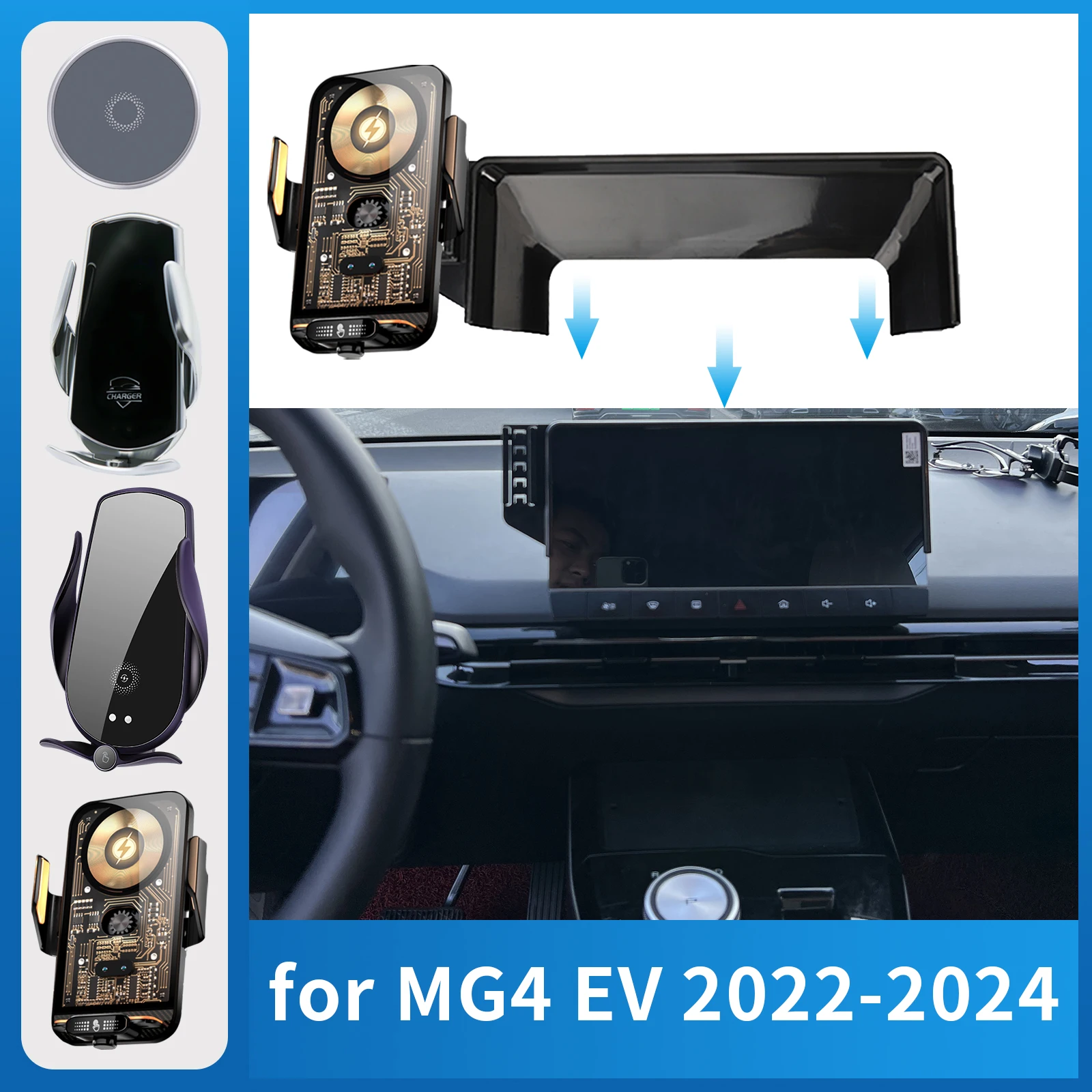 

Автомобильный держатель мобильного телефона для MG 4 MG4 2022-2024 EV, GPS-кронштейн для зарядки, навигационная подставка, автоаксессуары