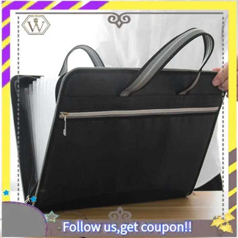 

New 1 Piece Business Zipper Waterproof Insert File Bag A4 Paper Folder Capacity Package Blue
