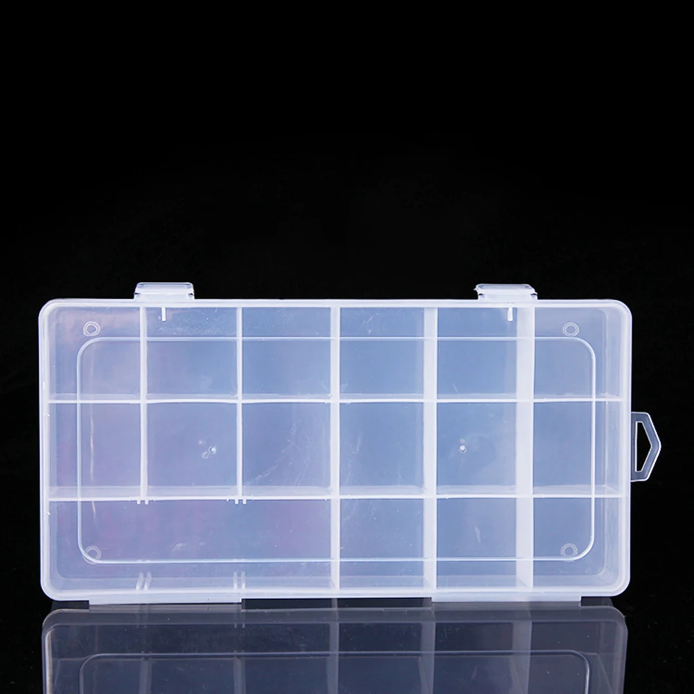 

18 Grids Plastic Storage Box Travel Jewelry Organizer Case Clear Portable For Earrings Rings Necklaces Loom Bands Fishing Hooks