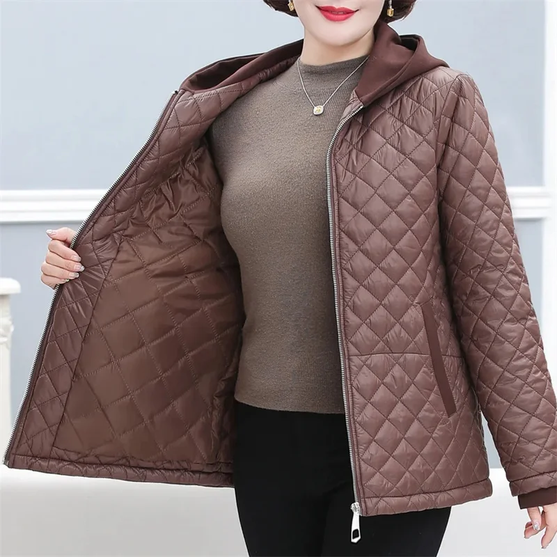 Mom\'s Cotton Coat Women\'s 2023 New Middle Old Age Winter Fashionable Small Cotton Coat with Cotton Thickening Casual Cotton Coat