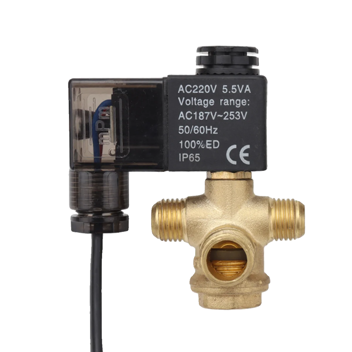 Air Compressor Electromagnetic Silent Oil-Free Check Solenoid Valve Accessories Plastic Power Off Pressure Relief Valve 220V