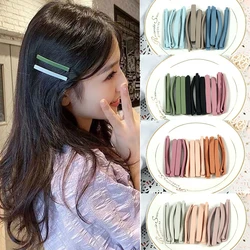 5Pcs/Set Colorful Hair Clip For Girls Women Fashion Simple Sweet Hair Accessories Candy Color Matte Hairpins No Crease Barrette