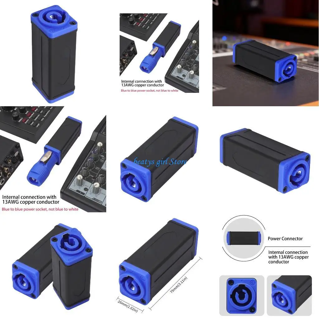 

C7AB Practical Speaker Extension Coupler with Silver Plated Copper Contacts Flame Retardant Design Plastic Texture