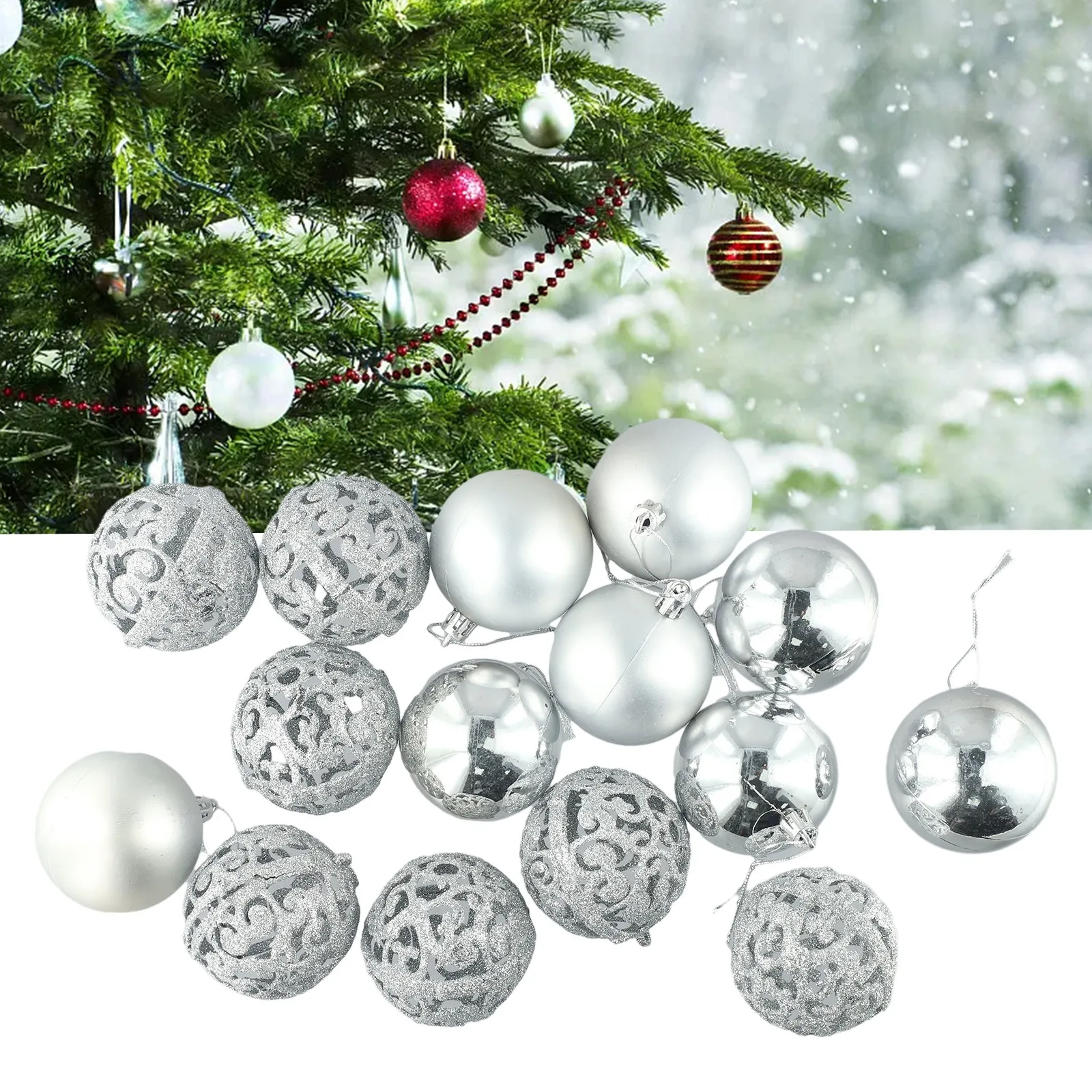 Christmas Ball Ornaments 100X Christ Decorative Ball Shatterproof Ornaments Xmas Tree Pendants Hanging Festive & Party Supplies