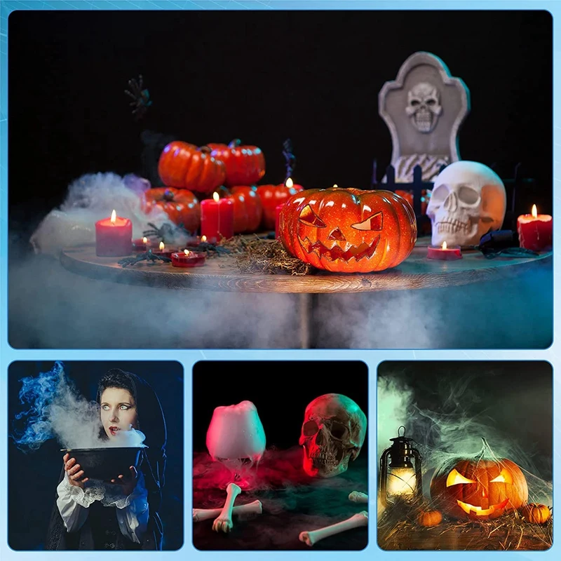 4 Pcs Halloween Mist Maker Ultrasonic Fogger Water Fountain Pond Fog Machine LED Mister US Plug