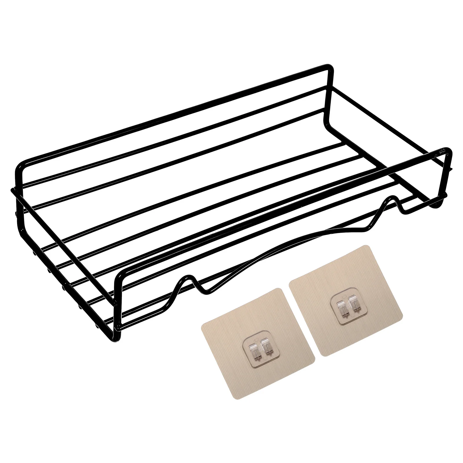 

1Pcs Wall-Mounted Kitchen Spice Rack Multi-Function Storage Organizer Black Seasoning Bottle Shelf Seasoning Bottle Rack