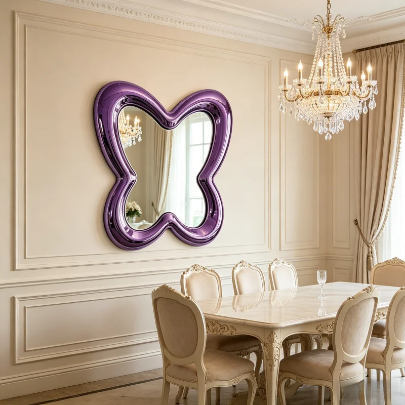 Stainless Steel Butterfly Mirror Home Villa Shop Hotel Decorative Reflective Metal Art Wall Decor for Interior Design