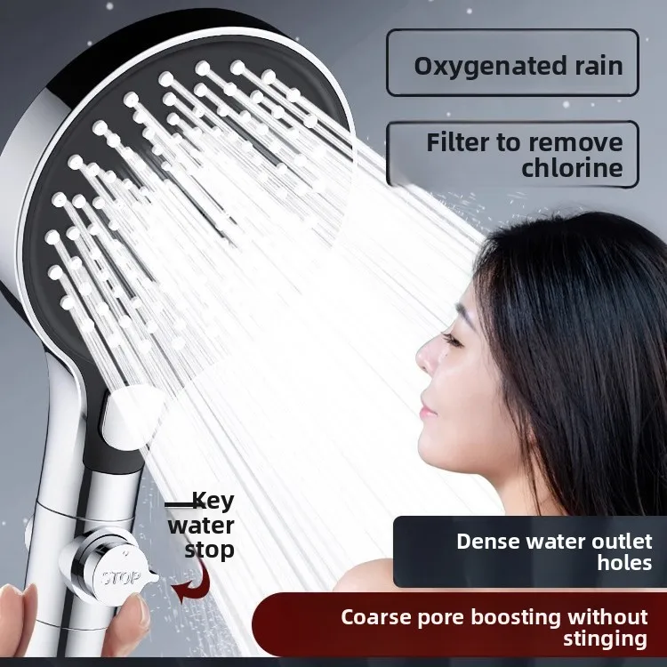 High Pressure Shower Head with Built-in Filter for Home Bathroom Use Handheld Rainfall Shower Spray Nozzle Enhanced Water