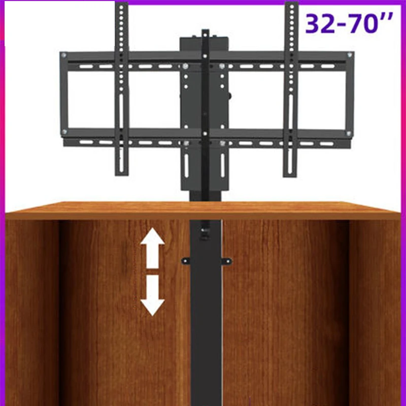 Remote TV Lift Motorized DC Motor 60kg Mount Vertical Height Adjustable 730-1730mm For 32-70 Inch TV