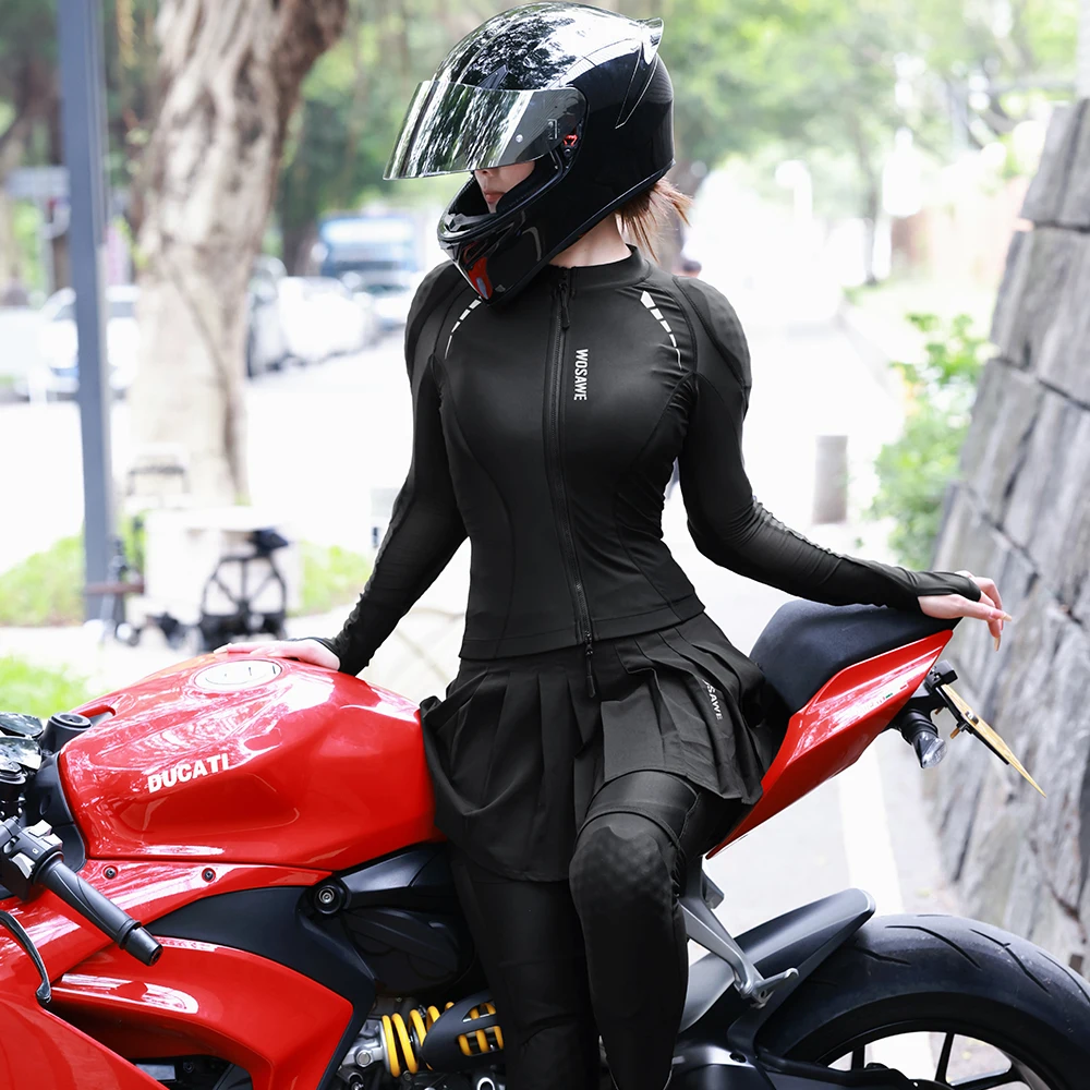 WOSAWE CE Motorcycle Armor Underwear Protector Motocross Jacket Layer Pants Compression Shirts Full Body Protective Gear Suit