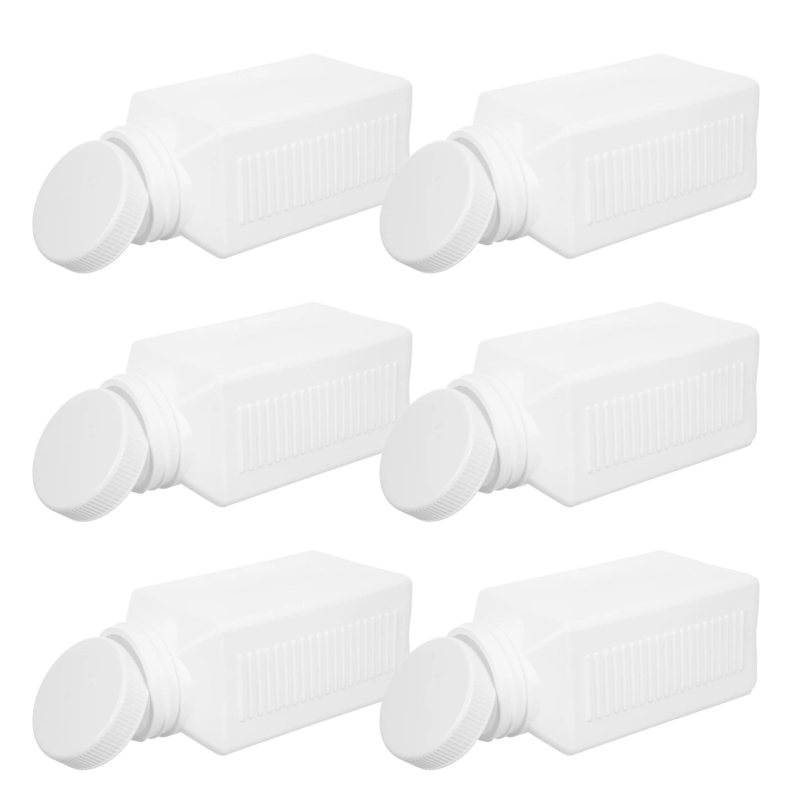 6Pcs Lab Plastic Bottles Wide Mouth Square Design 1000ml Chemical Reagent Storage Leakproof Containers Sample Containers Plastic