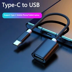 Type-C USB Adapter Nylon Cable USB C Type C Male To USB 3.0 A Female OTG Adapter for Universal TypeC Interface Phone Laptop