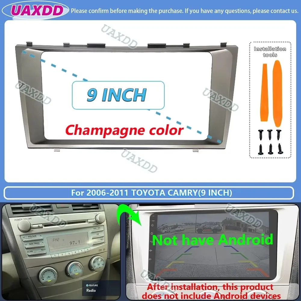 For 2006-2011 Toyota camry cd dvd radio android stereo frame panel fascia dashboard audio player screen cable navigation harness