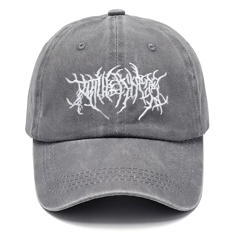 ヴィンテージ風ウォッシュドコットン野球帽、調節可能、ダメージ加工、トレンドの刺繍入り、ロック、ユニセックス、男女兼用、ファッションサンハット