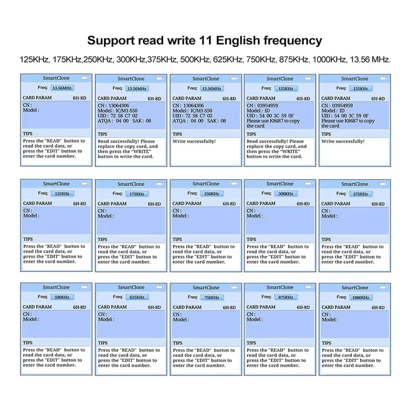 RFID Smart Card Programador, Leitor NFC, Escritor, Duplicador, Decodificador de Cartão Criptografado, Multi Frequências