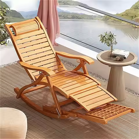 Folding Chaise Lounge Modern Minimalist Relax Backrest Chair Elegant Luxury Indoor Armchair Household Living Room Deck-chair