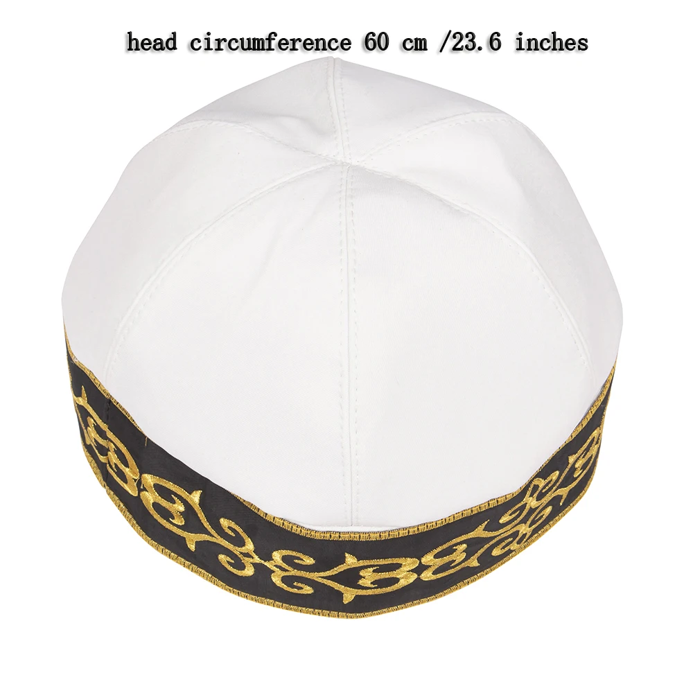 Uomini musulmani cappello da preghiera ricamo uomo Islam Ramadan cappelli abbigliamento islamico accessori berretti Arabia medio oriente Cap wyn1084