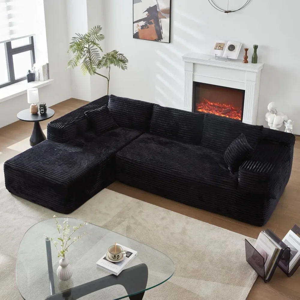 

104" L-Shape Modular Sectional Sofa Couch - Comfy Upholstered Cloud Couch for Living Room - Modern Minimalist Couch,Deep Seat