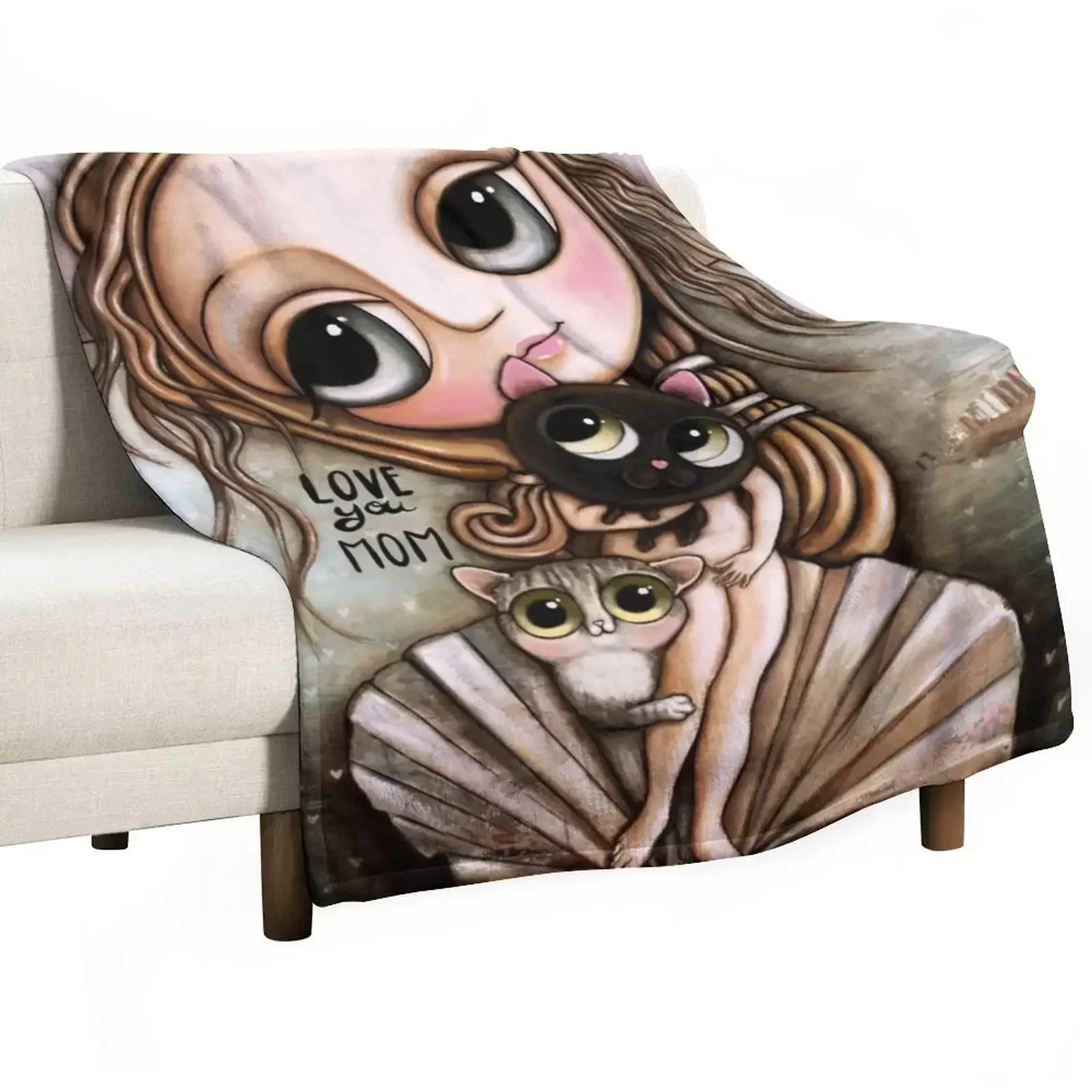 The Venus and the two cats Throw Blanket Luxury Throw Fashion Sofas Blankets