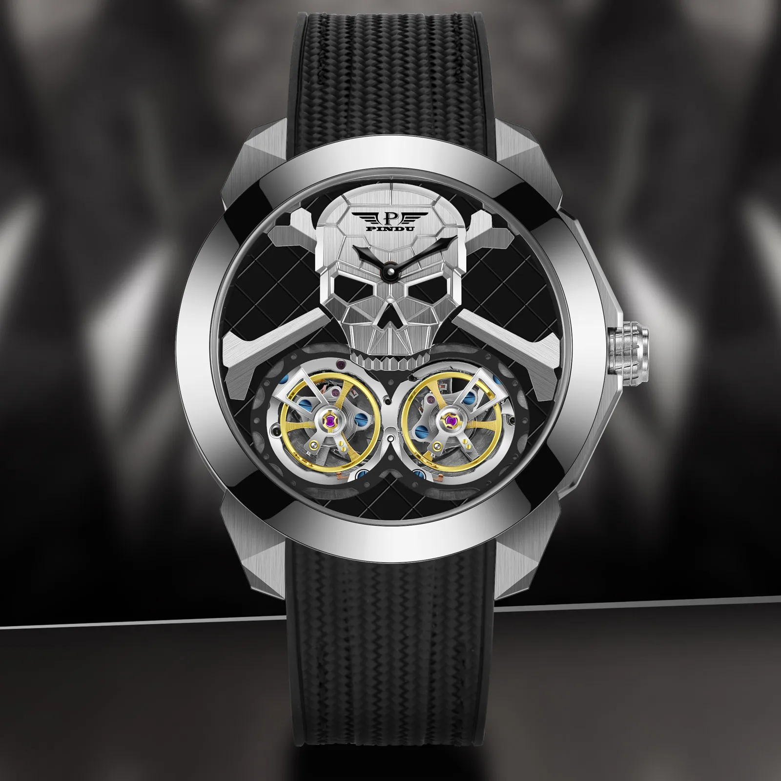 PINDU Design New MIYOTA 8215 Mechanical Watch Men Celestial body Dial Sapphire Stainless Steel Waterproof Automatic Luxury Watch