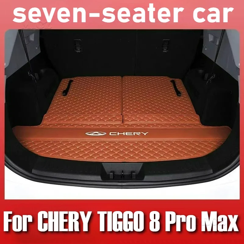 

For CHERY TIGGO 8 Pro Max 2023 2024 Seven-seater Car Trunk Mat Car Leather Waterproof Floor Mat Fully Surrounded