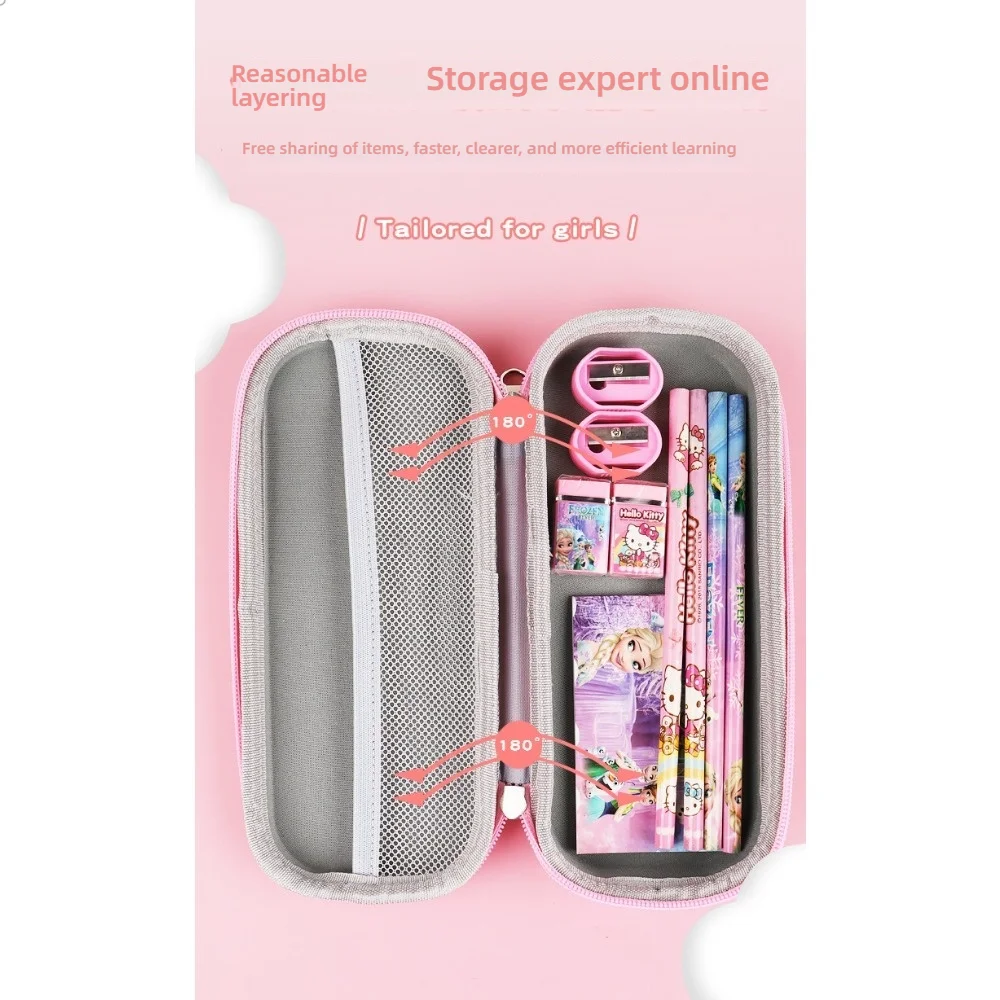 مقلمة ديزني كاواي سنو برينسيس عائشة سعة كبيرة مقلمة مريحة فتاة إبداعية صندوق رصاص كرتوني هدية