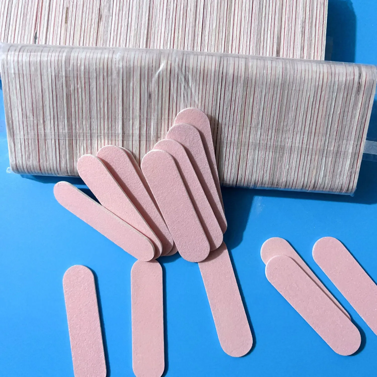 50/100 pçs arquivos de unhas dupla face mini lixa madeira buffer bloco conjunto para gel polonês manicure pedicure salão ferramentas da arte do prego 5cm