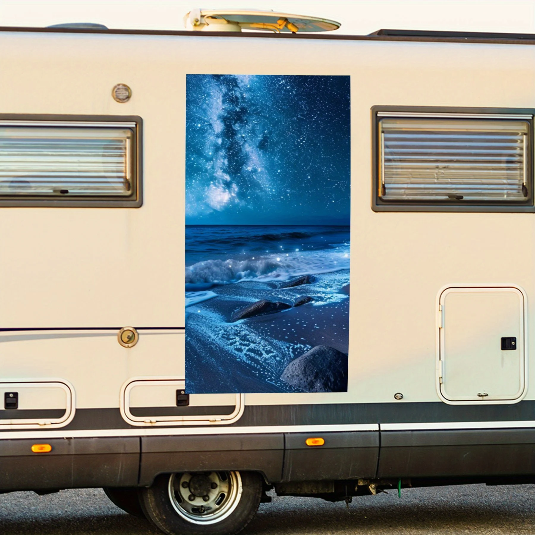 

Наклейка Starry Night Beach Glow ArtCar, виниловая наклейка на сторону моторики дома, водонепроницаемая самоклеящаяся виниловая наклейка на