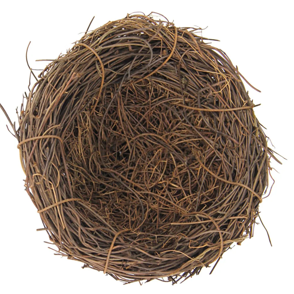 6Pcs Handwoven Rattan Bird Nest Decor Fade Resistant Non Deformable Nest Ornament for Home Garden Party Photo Prop Craft