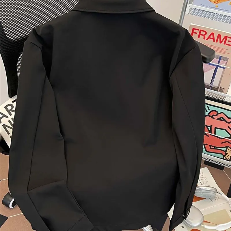 

Spring Autumn Men's Casual Cotton Jaet Windproof Faion Sport Leisure Hong Kong Sle Loose Fit Pure Cotton Coat