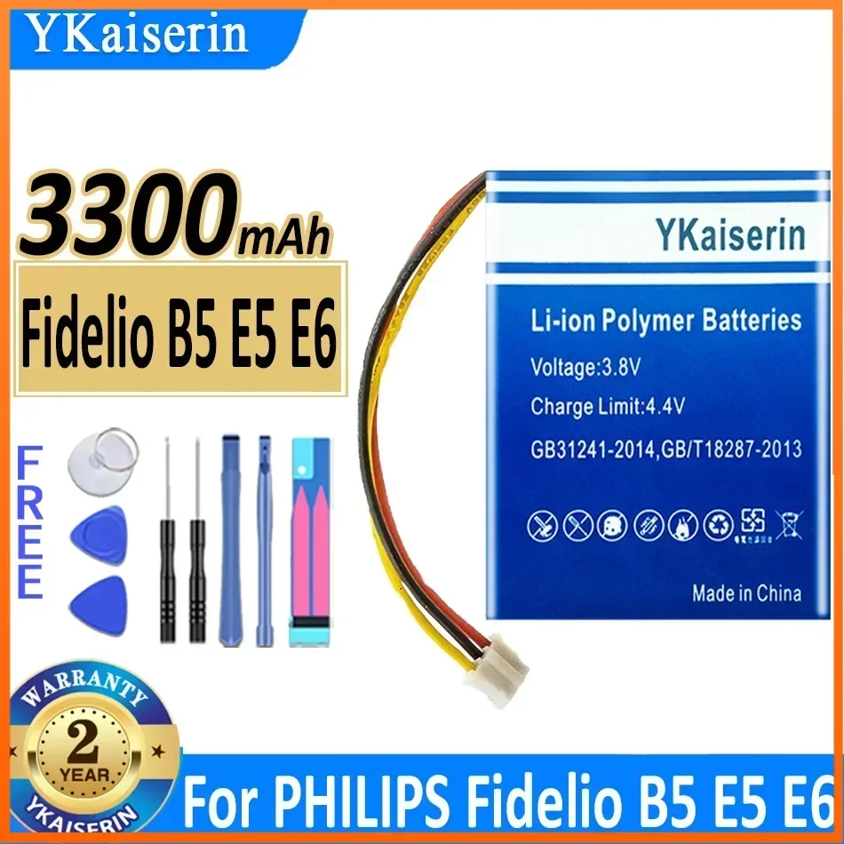 

YKaiserin 3300mAh Replacement Battery for PHILIPS 12 Fidelio B5 E5 E6 104050-2S 2ICP11/41/54 HTL9100 HTL9300 Portable Power Bank