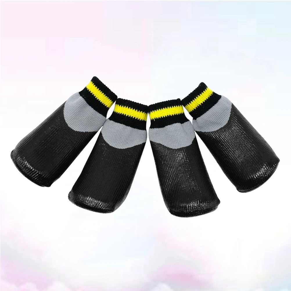 

1Set Waterproof Shoe Socks for Pets Winter Rain Snow Protection Anti-Slip Rubber Booties Cotton Cartoon Pattern Dog Footwear