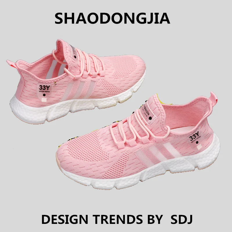 Lightweight Popcorn Mesh Running Shoes Breathable Soft Bottom Shock Absorption Couples Casual Sports Sneakers
