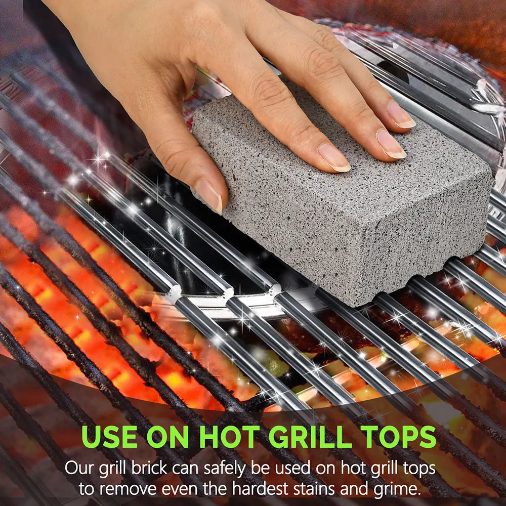 3Pcs Grill Cleaning Brick Grey Griddle Grills Cleaning Kit Block Pumice Stone for Home