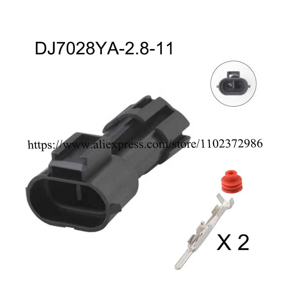 200set DJ7028YA-2.8-11 automotiveWaterproofconnector2pinfamale male cable Plug socket  Includes terminal seal