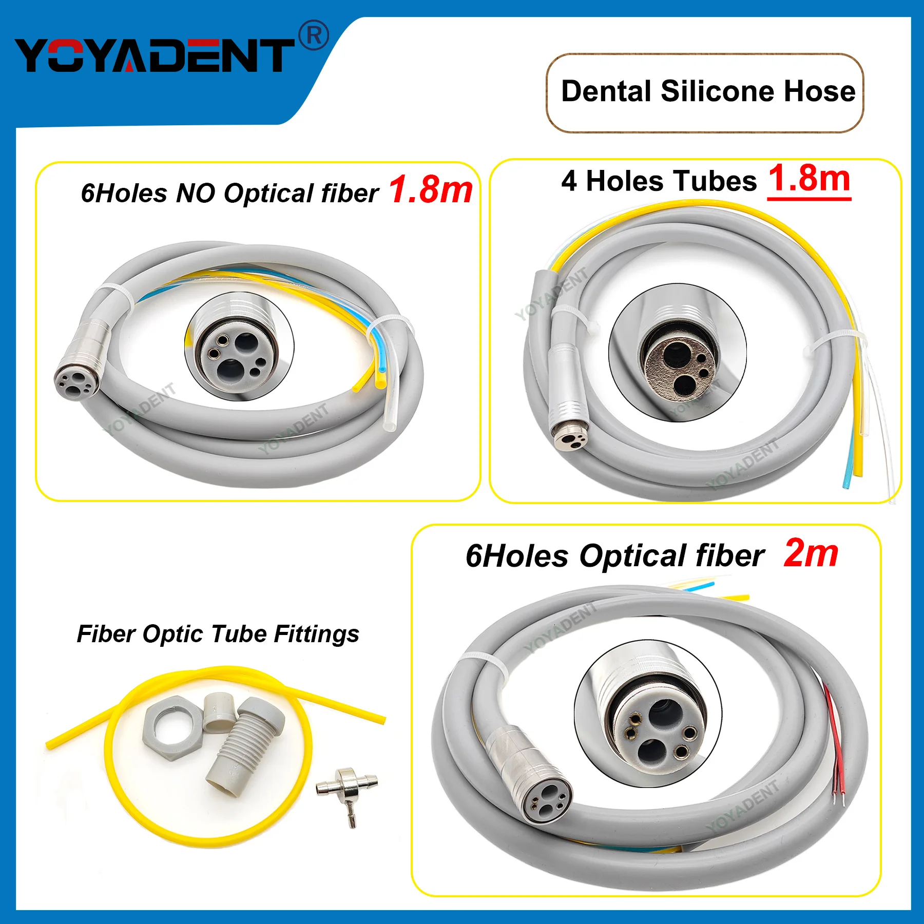 

Dental Silicone Hose 4/6 Holes Optical fiber Air Turbine Chair Foot Pedal Tube