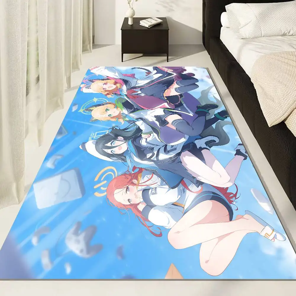 Popular Mobile Game B-Blue A-Archive Floor Mat Cheaper Anti-slip Modern Living Room Balcony Printed Bedside Mats