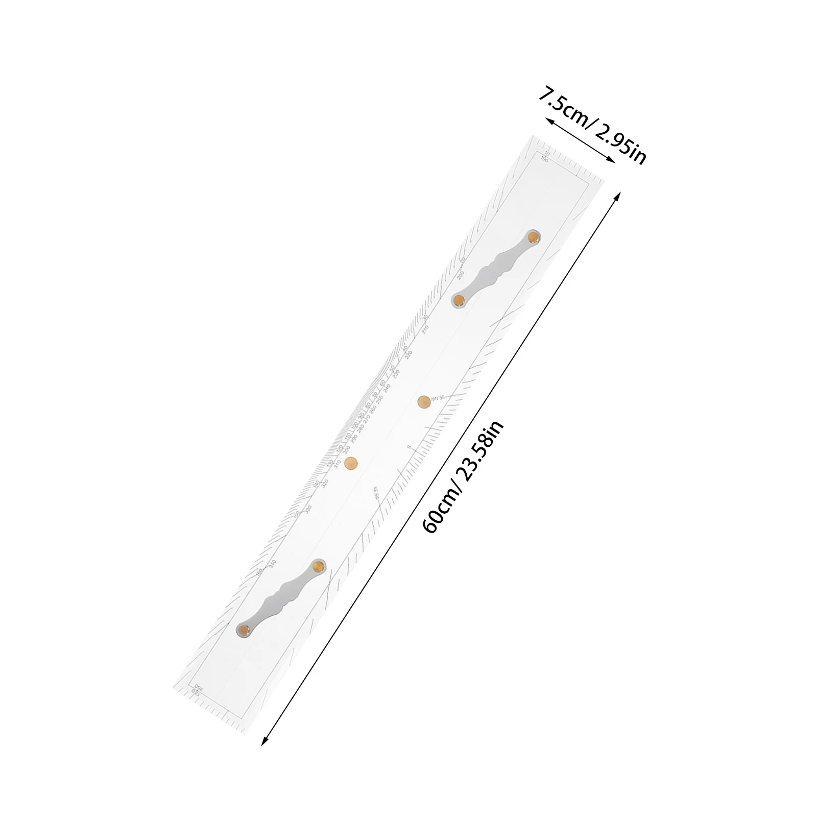 Transparent Acrylic Parallel Ruler for Boat Navigation Chart Plotting Professional Marine Measuring Ruler Drafting Design Tool