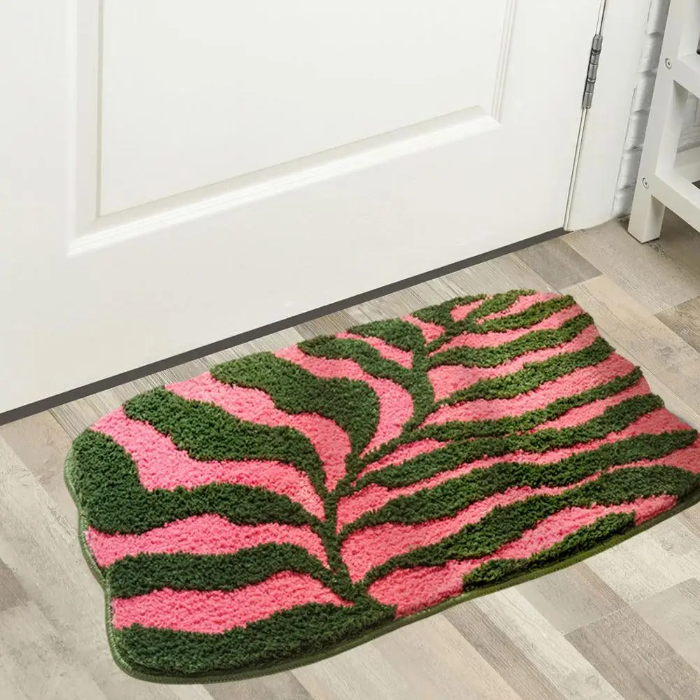 Doorway Mat Quick-drying Bathroom Floor Mat with Anti-slip Design Absorbent Hotel Rug Featuring 3d Plant Pattern for Bedroom