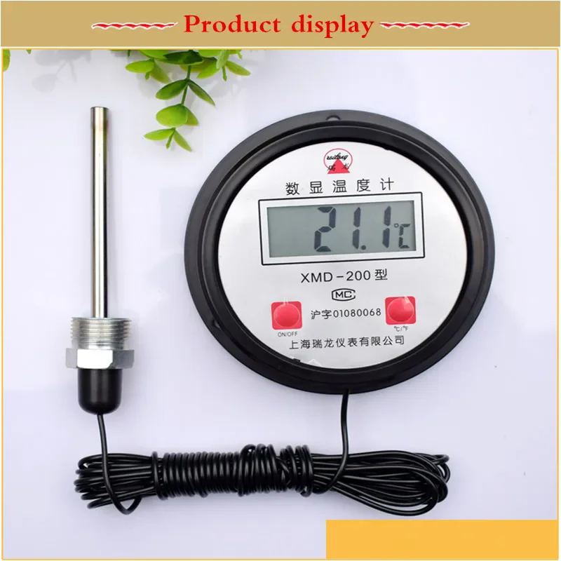 Thermometer Industrial Boiler Electronic Digital Thermometers Water Temperature Meter 10M Wire with Probe -50--200C