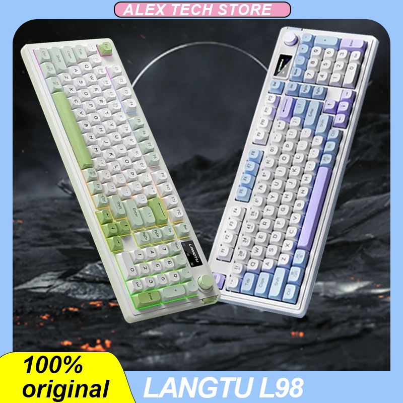 

Langtu L98 Mechanical Keyboard Three Mode Wireless Bluetooth Hot-Swap Gasket Knob Rgb Backlit E-Sports Gaming Keyboard Pc Gifts